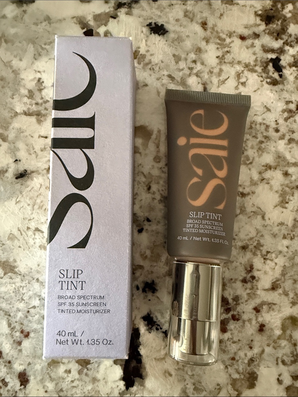 Saie Slip Tint Dewy Tinted Moisturizer SPF 35 – Four + Half – Full Size